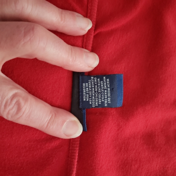 Karen Scott Red XL 100% cotton long sleeve top with black floral design - Picture 4 of 5